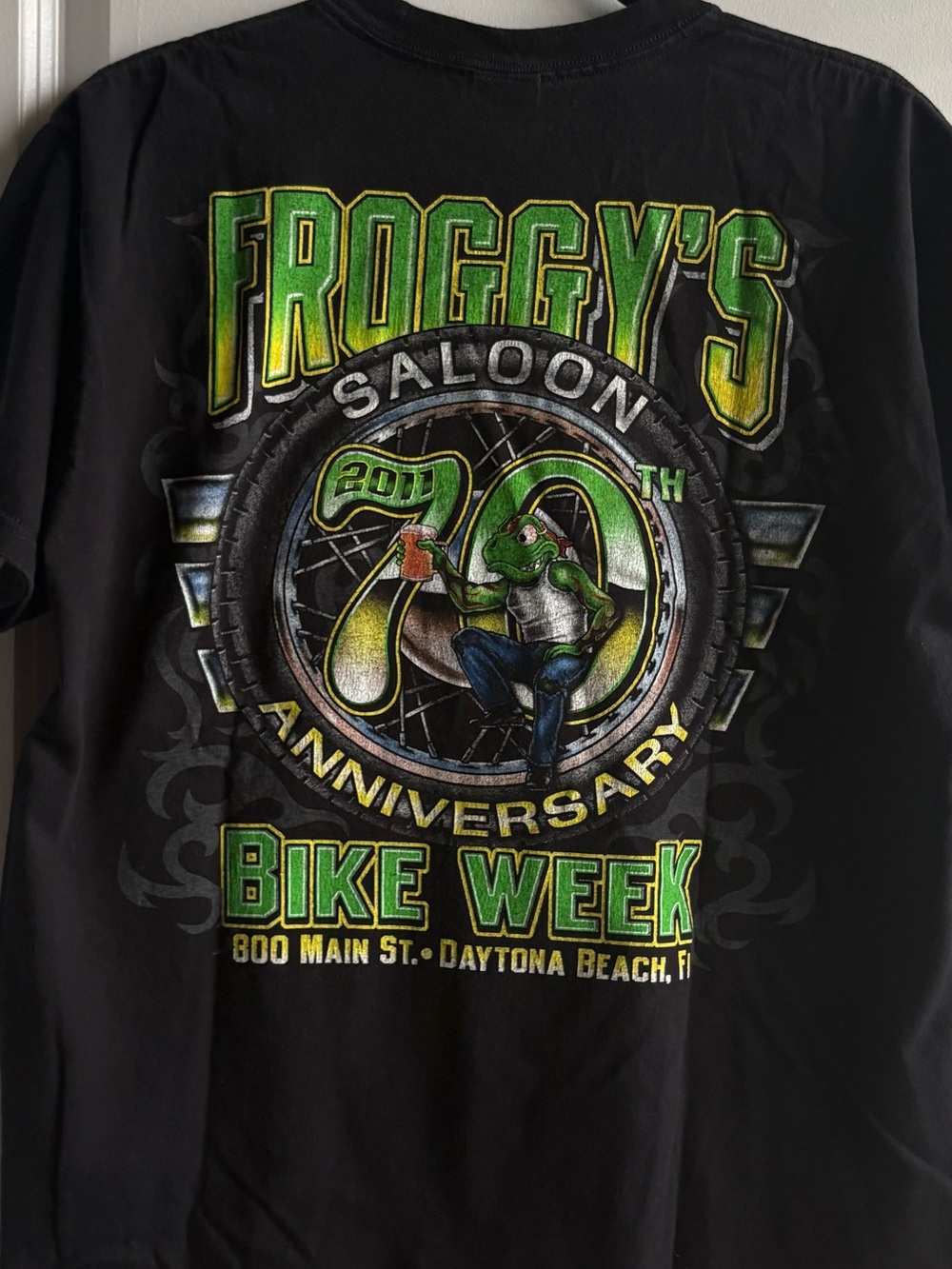 🐸 2011 Daytona Beach Bike Week 70th Anniversary Pocket Tee L